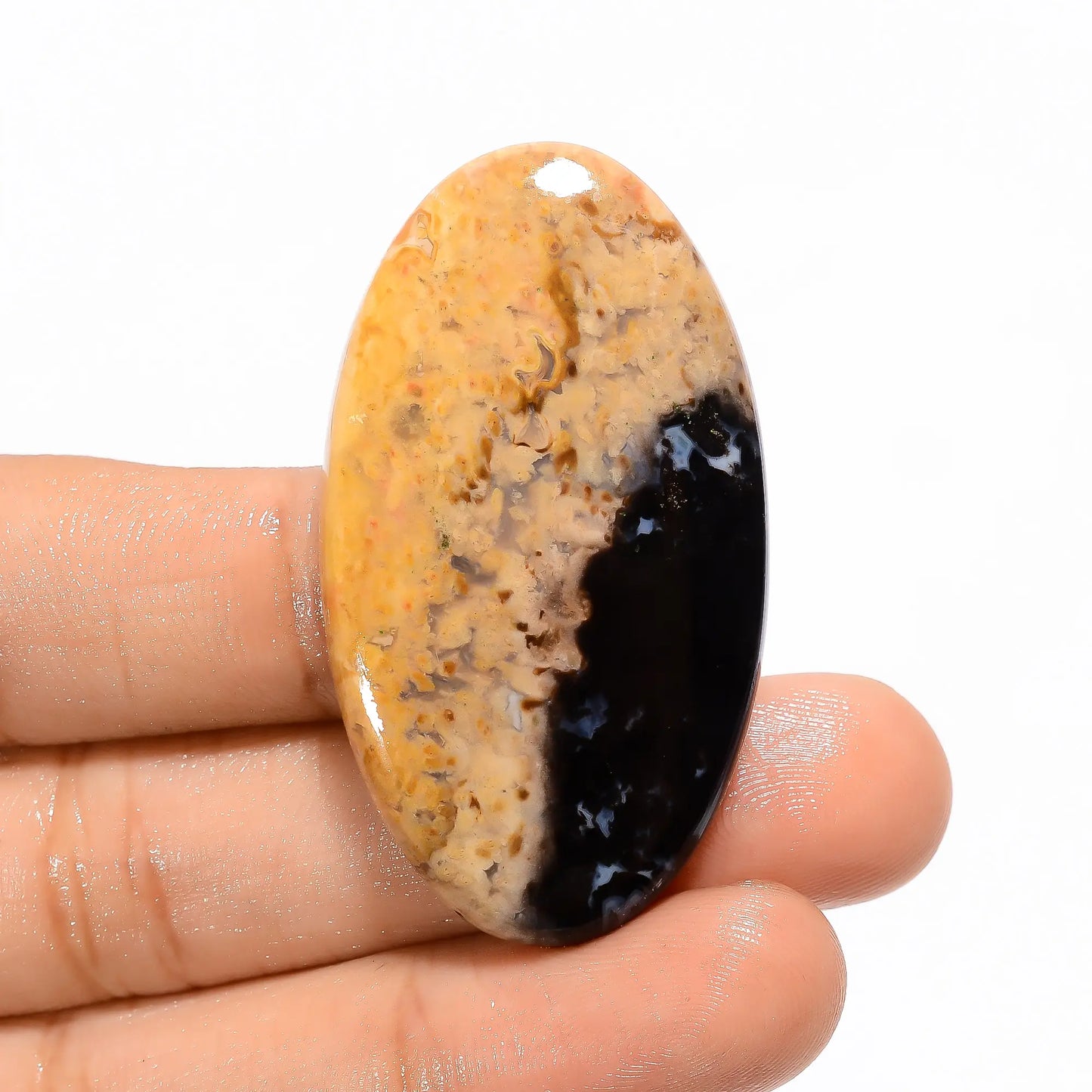 Wonderful Top Grade Quality 100% Natural Palm Root Agate Oval Shape Cabochon Loose Gemstone For Making Jewelry 57 Ct. 46X25X5 mm V-3172