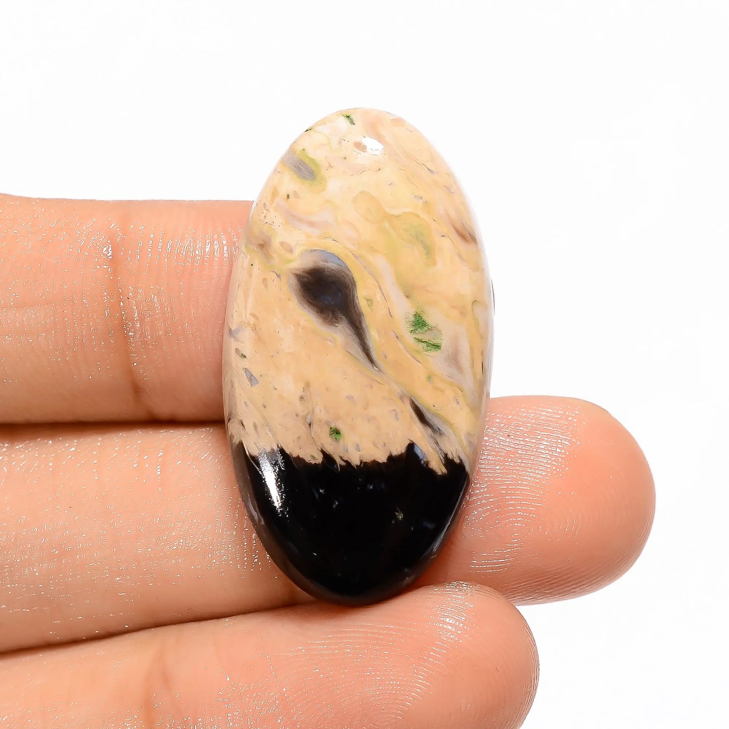 Mind Blowing Top Grade Quality 100% Natural Palm Root Agate Oval Shape Cabochon Loose Gemstone For Making Jewelry 27.5 Ct. 32X17X5 mm V-3187