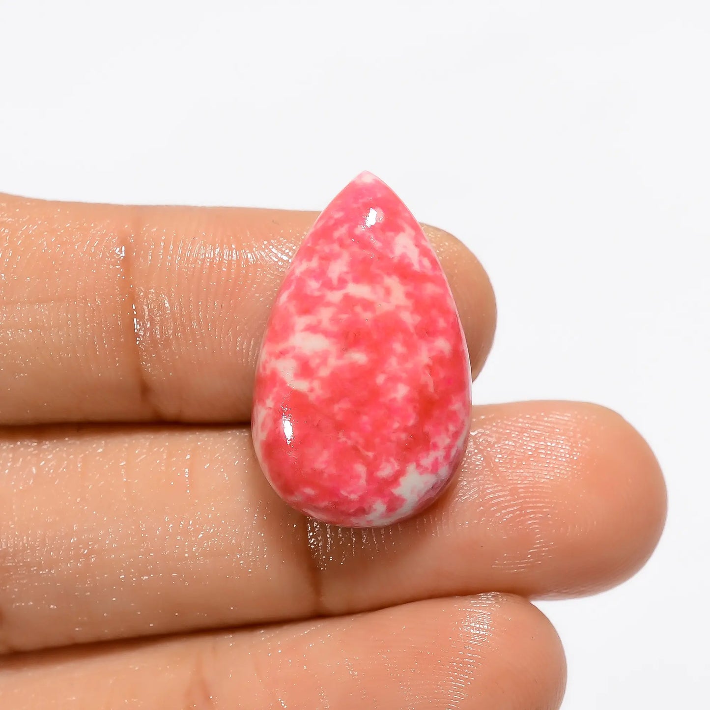 Unique Top Grade Quality 100% Natural Pink Thulite Pear Shape Cabochon Loose Gemstone For Making Jewelry 19 Ct. 23X14X5 mm V-3246