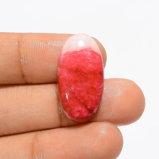 Wonderful Top Grade Quality 100% Natural Pink Thulite Oval Shape Cabochon Loose Gemstone For Making Jewelry 19.5 Ct. 24X13X5 mm V-3247