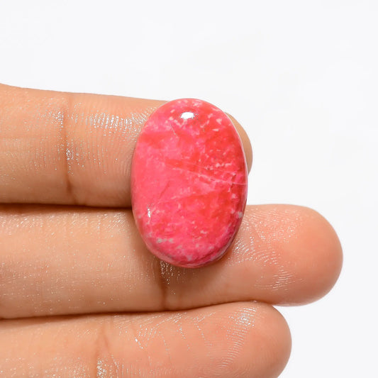 Beautiful Top Grade Quality 100% Natural Pink Thulite Oval Shape Cabochon Loose Gemstone For Making Jewelry 19.5 Ct. 21X14X5 mm V-3251