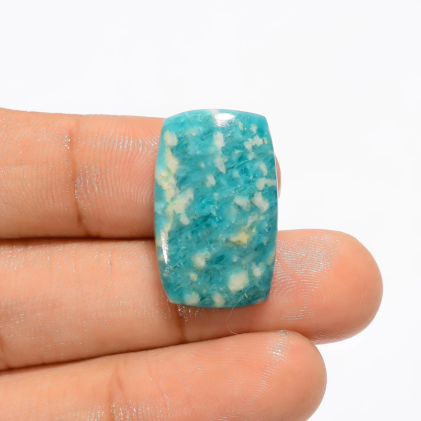 Marvellous Top Grade Quality 100% Natural Amazonite Radiant Shape Cabochon Loose Gemstone For Making Jewelry 15 Ct. 23X14X4 mm V-3262