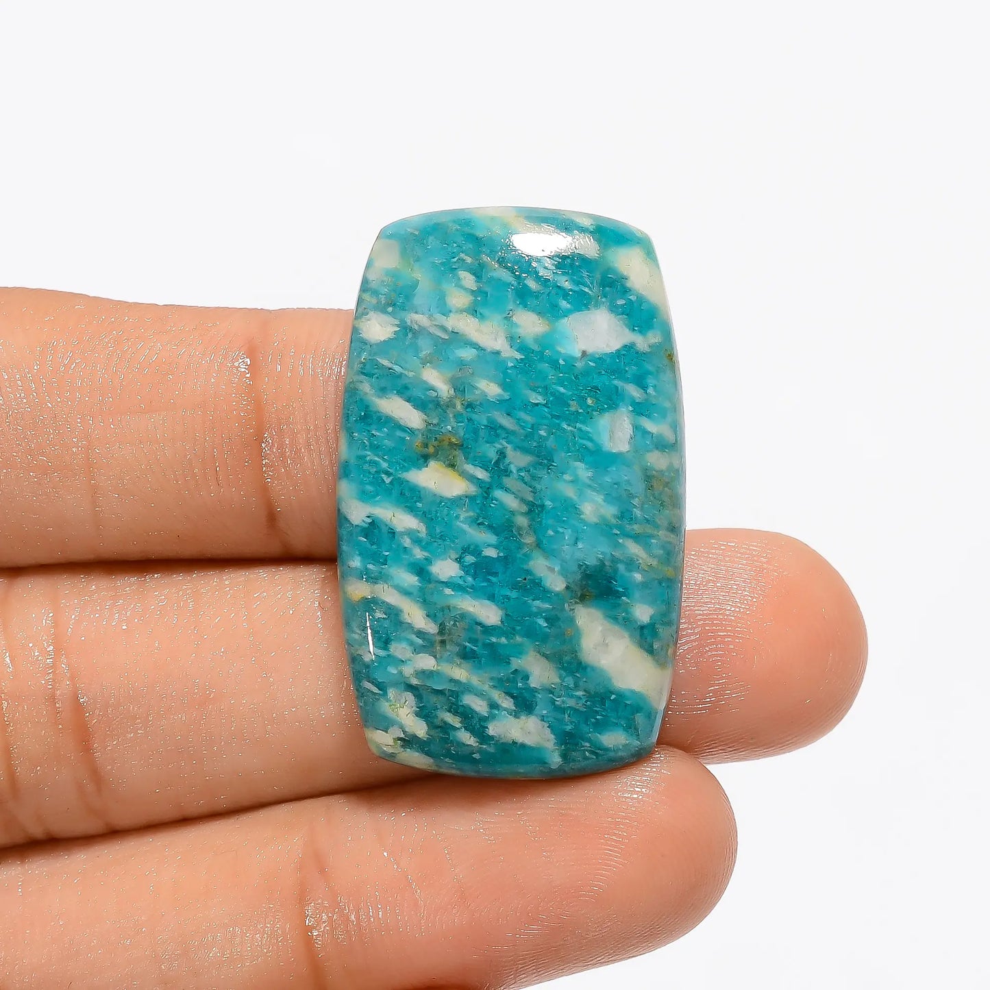 Mind Blowing Top Grade Quality 100% Natural Amazonite Radiant Shape Cabochon Loose Gemstone For Making Jewelry 35 Ct. 33X20X5 mm V-3263