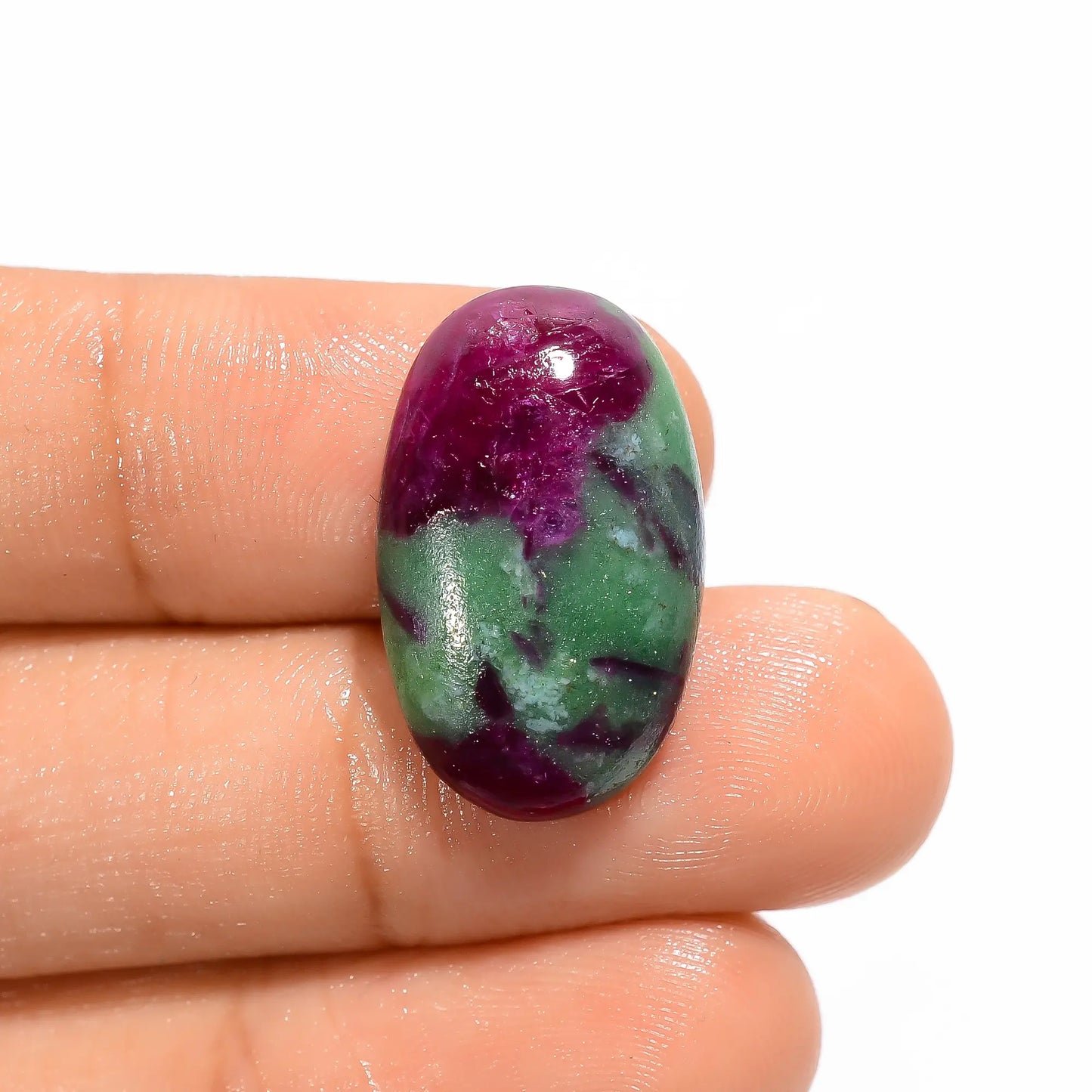 Gorgeous Top Grade Quality 100% Natural Ruby Zoisite Oval Shape Cabochon Loose Gemstone For Making Jewelry 17.5 Ct. 21X13X5 mm V-3283