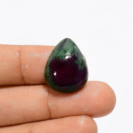 Tempting Top Grade Quality 100% Natural Ruby Zoisite Pear Shape Cabochon Loose Gemstone For Making Jewelry 21.5 Ct. 20X16X7 mm V-3293