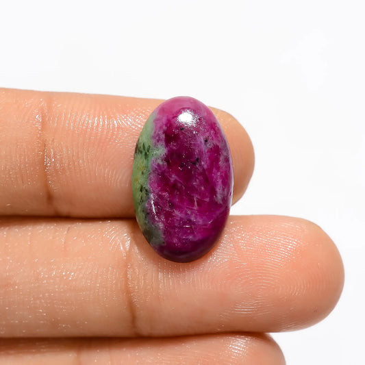 Wonderful Top Grade Quality 100% Natural Ruby Zoisite Oval Shape Cabochon Loose Gemstone For Making Jewelry 12 Ct. 19X11X6 mm V-3296