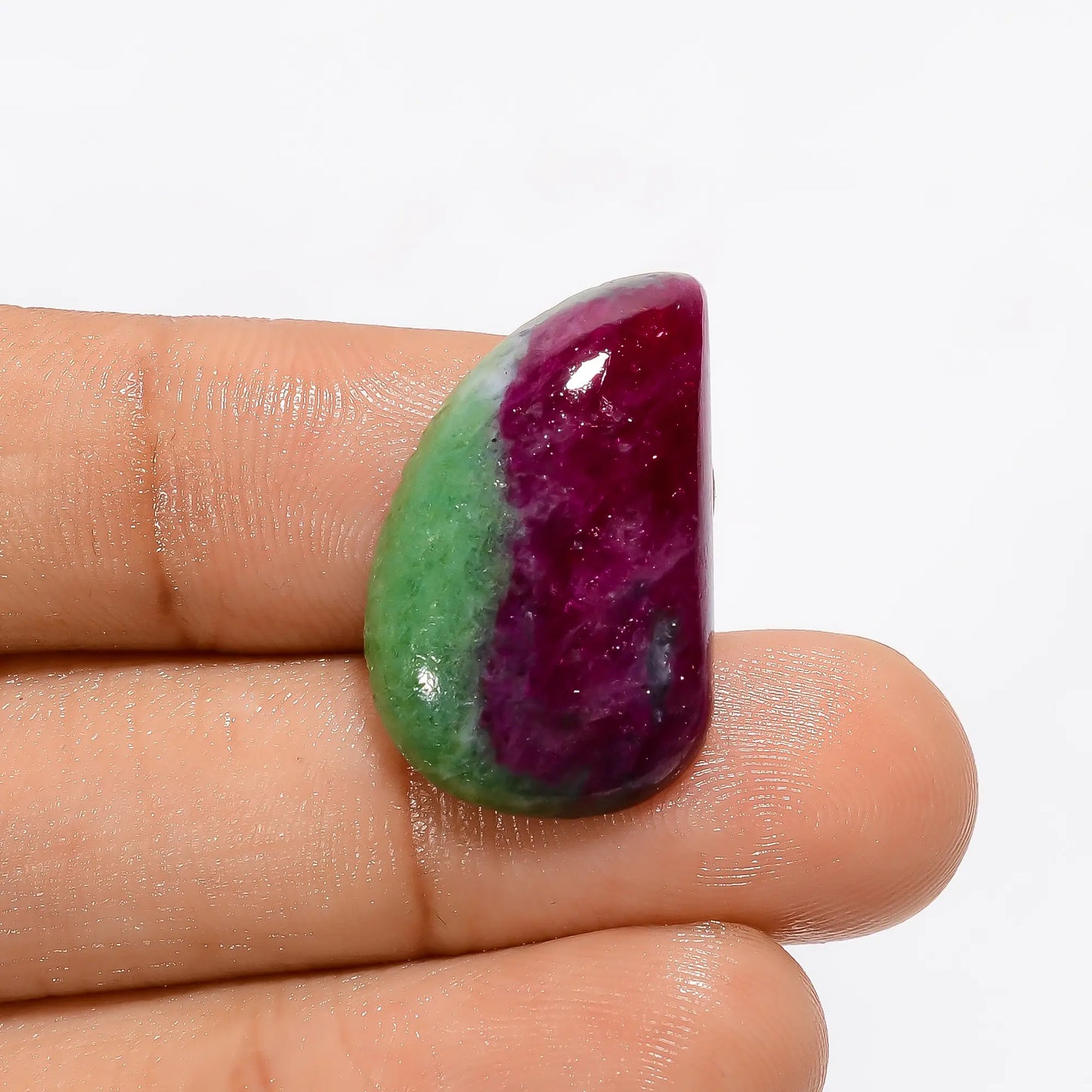 Wonderful Top Grade Quality 100% Natural Ruby Zoisite Fancy Shape Cabochon Loose Gemstone For Making Jewelry 18.5 Ct. 24X15X4 mm V-3298