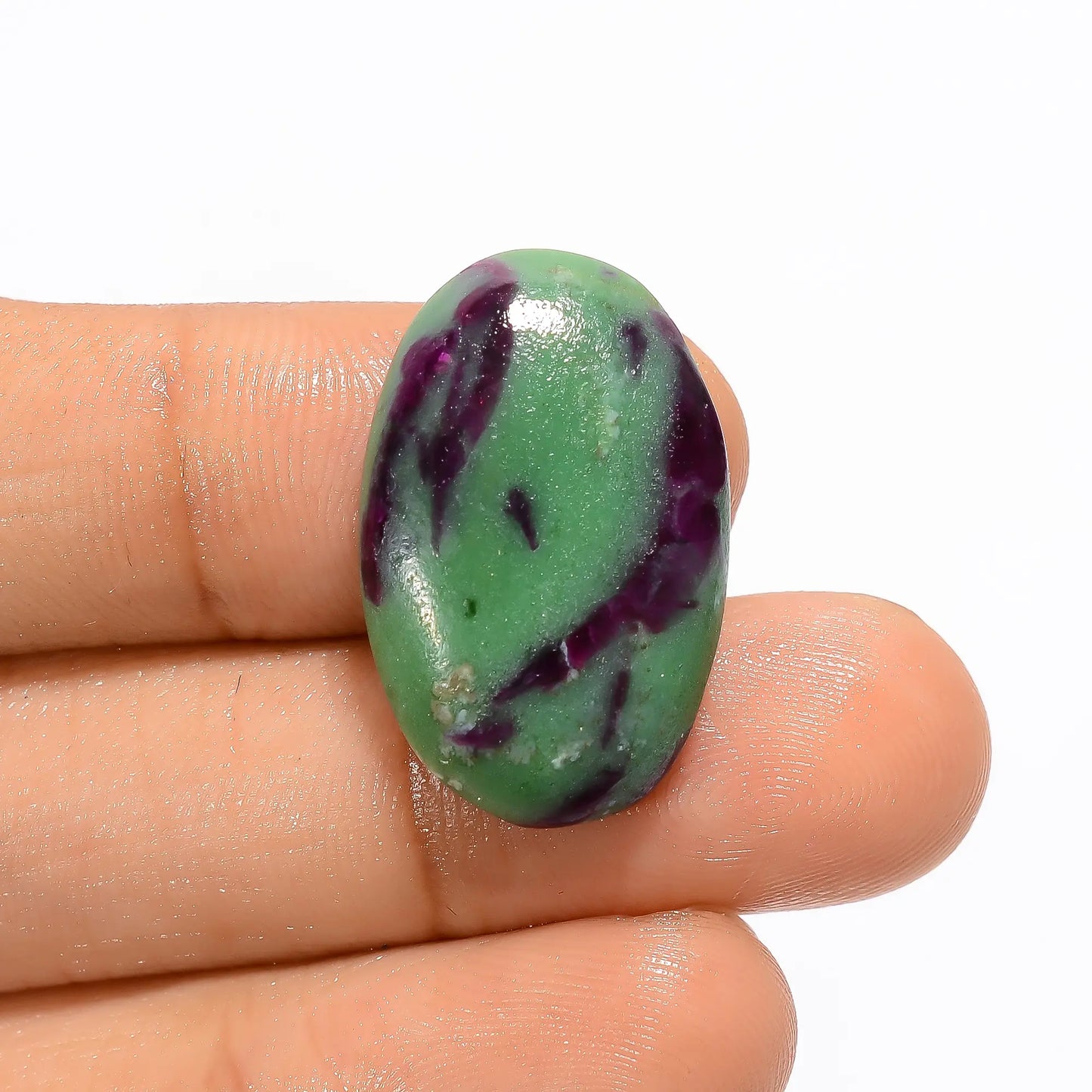 Awesome Top Grade Quality 100% Natural Ruby Zoisite Oval Shape Cabochon Loose Gemstone For Making Jewelry 24.5 Ct. 24X15X5 mm V-3301