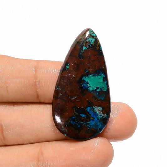 Excellent Top Grade Quality 100% Natural Shattuckite Pear Shape Cabochon Loose Gemstone For Making Jewelry 35 Ct. 39X20X4 mm V-3305