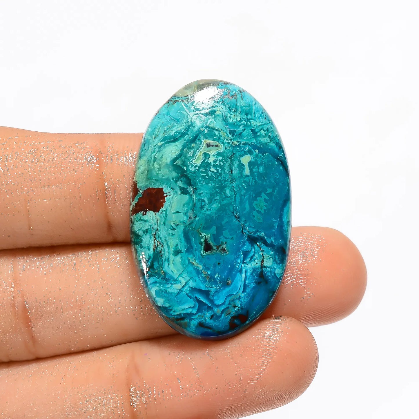 Stunning Top Grade Quality 100% Natural Shattuckite Oval Shape Cabochon Loose Gemstone For Making Jewelry 41 Ct. 35X22X7 mm V-3317