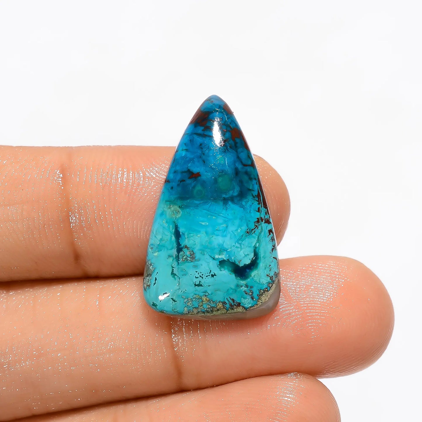 Wonderful Top Grade Quality 100% Natural Shattuckite Pear Shape Cabochon Loose Gemstone For Making Jewelry 12.5 Ct. 25X14X5 mm V-3324