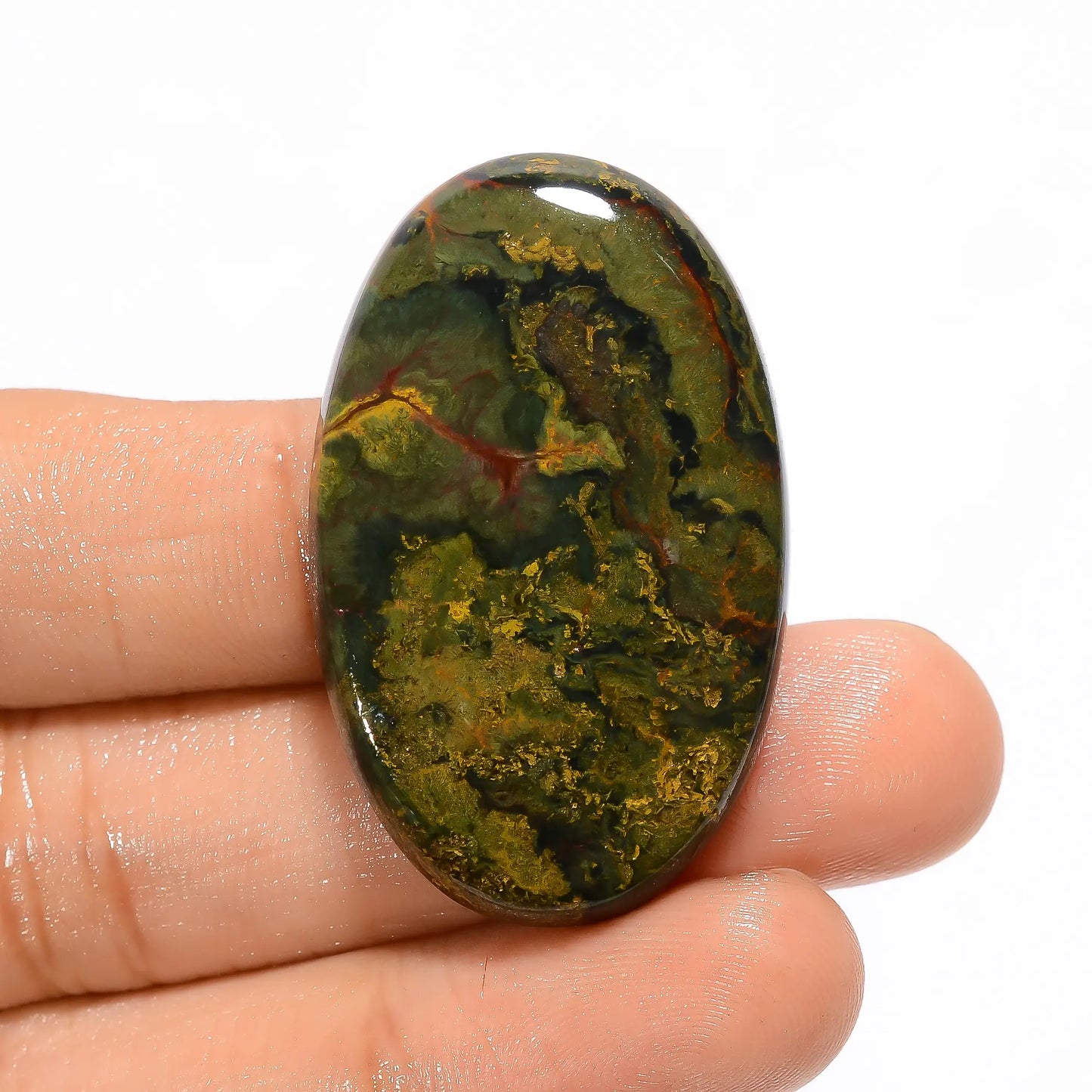 Elegant Top Grade Quality 100% Natural Maligano Jasper Oval Shape Cabochon Loose Gemstone For Making Jewelry 55 Ct. 40X25X6 mm V-3333