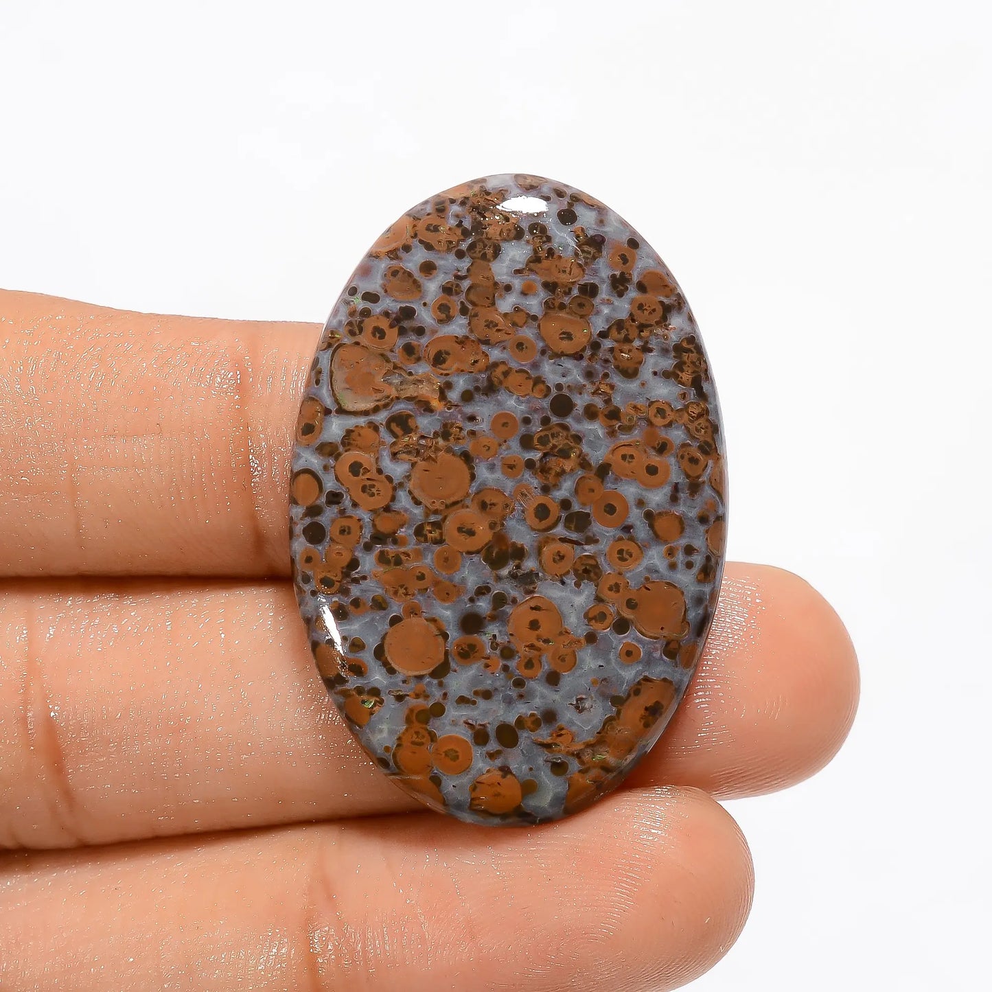 Beautiful Top Grade Quality 100% Natural Asteroid Jasper Oval Shape Cabochon Loose Gemstone For Making Jewelry 31 Ct. 37X24X4 mm V-3354