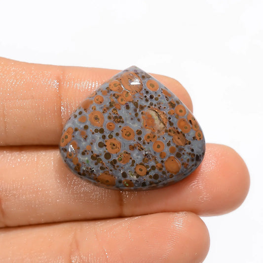 Exclusive Top Grade Quality 100% Natural Asteroid Jasper Heart Shape Cabochon Loose Gemstone For Making Jewelry 21.5 Ct. 22X26X4 mm V-3358