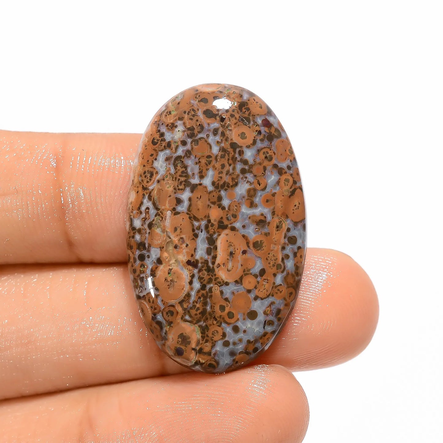 Fabulous Top Grade Quality 100% Natural Asteroid Jasper Oval Shape Cabochon Loose Gemstone For Making Jewelry 21 Ct. 32X20X4 mm V-3360