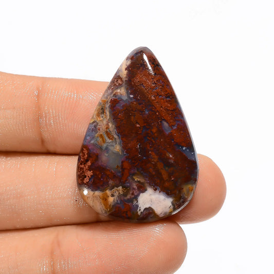 Mind Blowing Top Grade Quality 100% Natural Moroccan seam Agate Pear Shape Cabochon Loose Gemstone For Making Jewelry 33 Ct. 33X22X5 mm V-3366