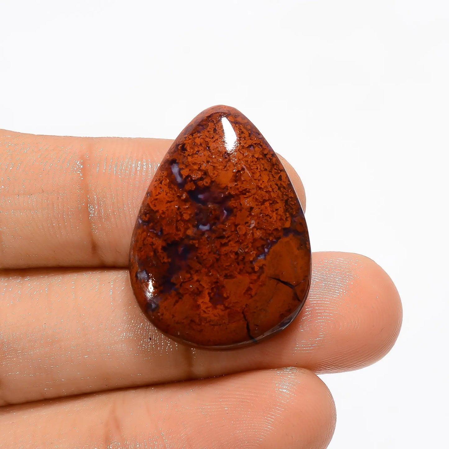 Outstanding Top Grade Quality 100% Natural Moroccan seam Agate Pear Shape Cabochon Loose Gemstone For Making Jewelry 26.5 Ct. 27X19X5 mm V-3367