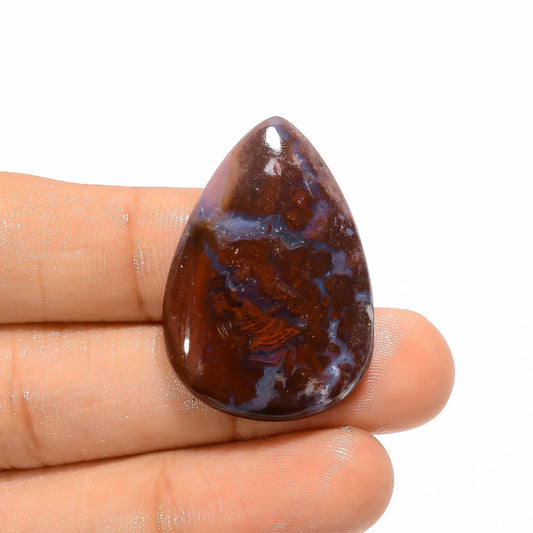 Splendid Top Grade Quality 100% Natural Moroccan seam Agate Pear Shape Cabochon Loose Gemstone For Making Jewelry 32 Ct. 32X22X5 mm V-3368