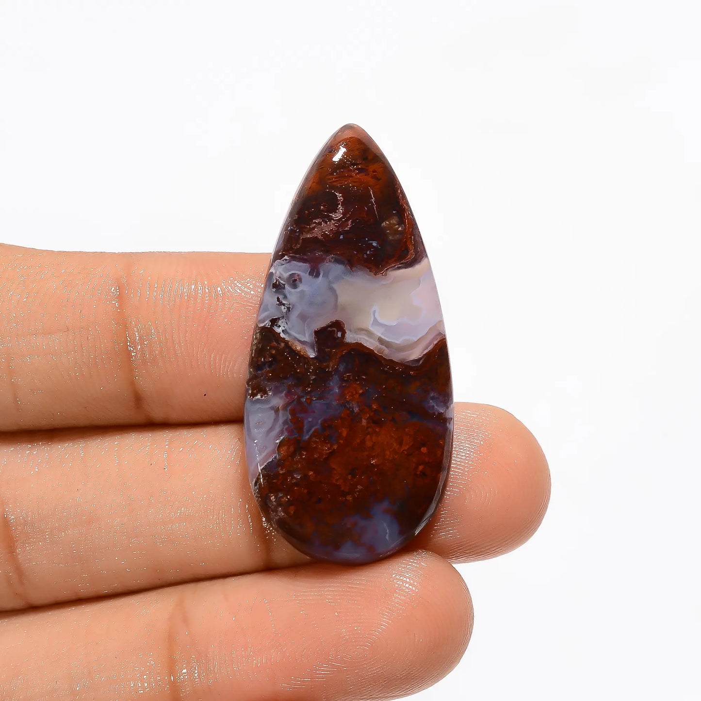 Stunning Top Grade Quality 100% Natural Moroccan seam Agate Pear Shape Cabochon Loose Gemstone For Making Jewelry 27 Ct. 37X17X4 mm V-3370