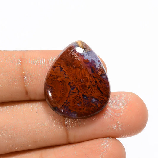 Supreme Top Grade Quality 100% Natural Moroccan seam Agate Pear Shape Cabochon Loose Gemstone For Making Jewelry 16.5 Ct. 22X19X4 mm V-3371