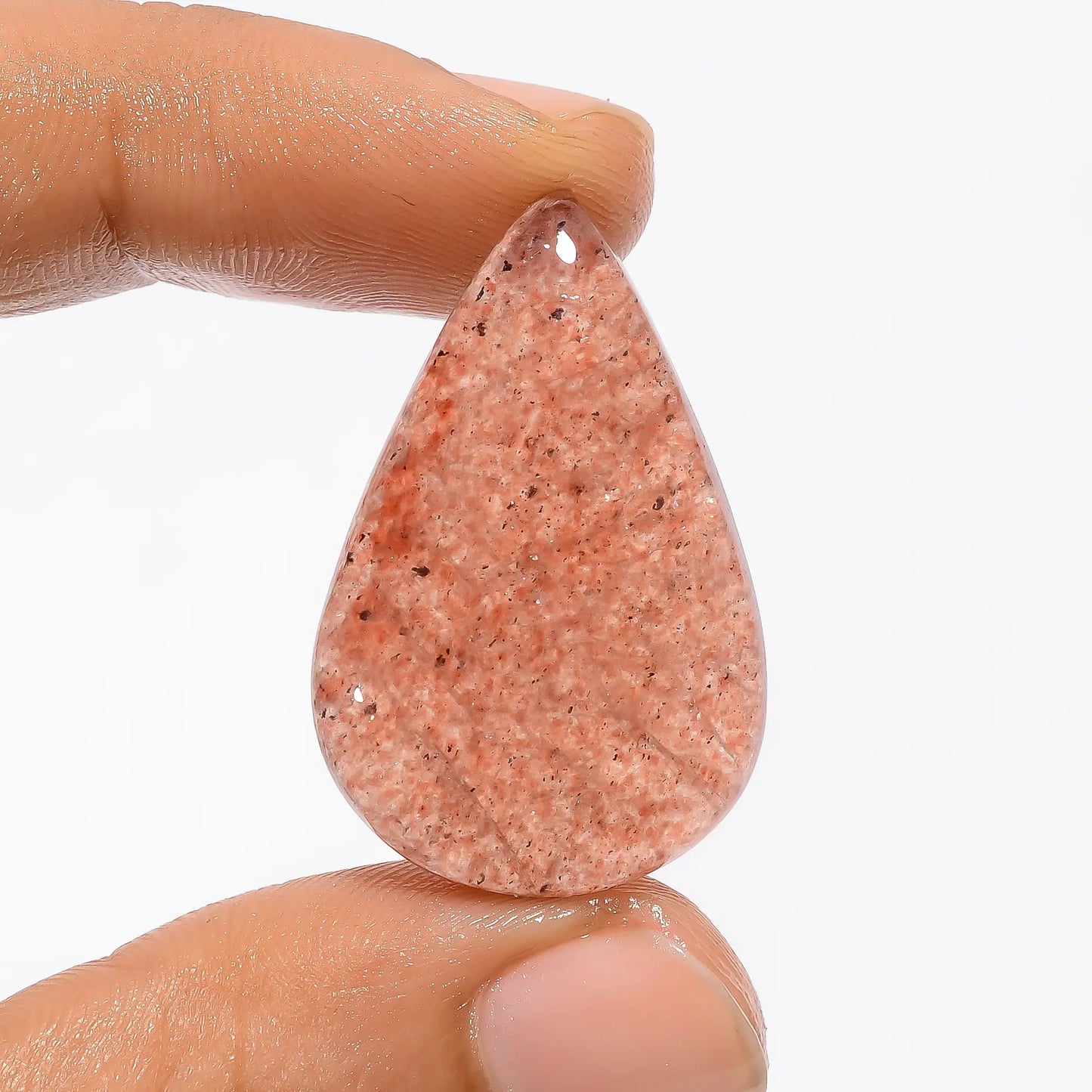 Outstanding Top Grade Quality 100% Natural Strawberry Quartz Pear Shape Cabochon Loose Gemstone For Making Jewelry 26.5 Ct 32X20X5 mm V-3438