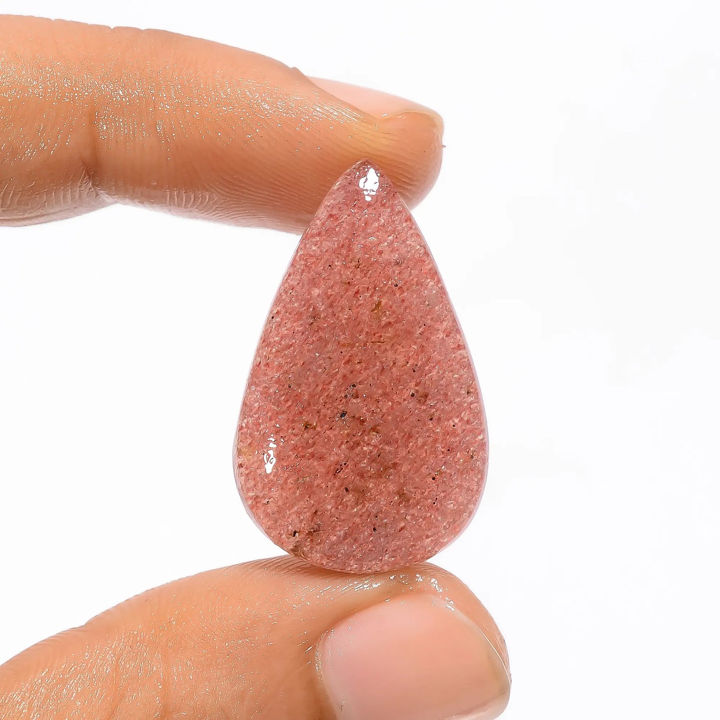 Stunning Top Grade Quality 100% Natural Strawberry Quartz Pear Shape Cabochon Loose Gemstone For Making Jewelry 19 Ct. 28X17X4 mm V-3441