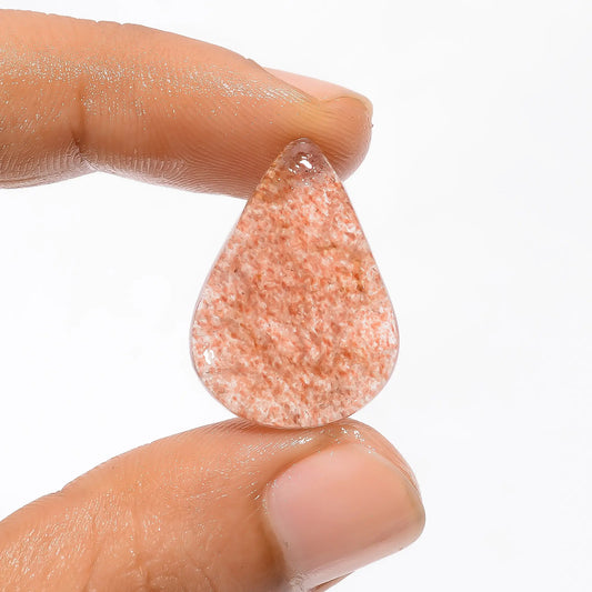 Unique Top Grade Quality 100% Natural Strawberry Quartz Pear Shape Cabochon Loose Gemstone For Making Jewelry 13 Ct. 24X17X3 mm V-3445