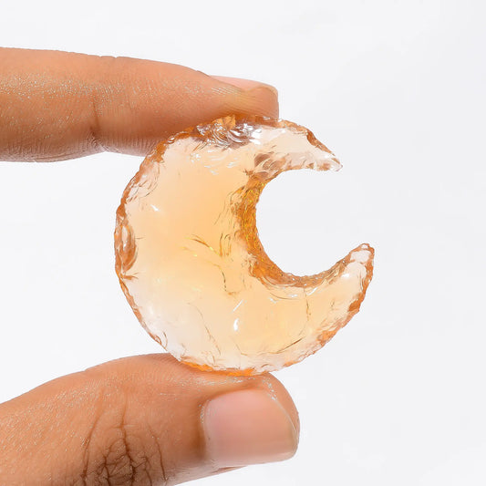 Unique Top Grade Quality Opalite Crescent Moon Shape Cabochon Loose Gemstone For Making Jewelry 38 Ct. 34X32X7 mm V-3521