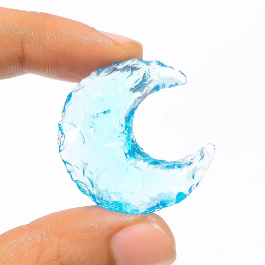 Excellent Top Grade Quality Opalite Crescent Moon Shape Cabochon Loose Gemstone For Making Jewelry 27 Ct 31X29X6 mm V3529