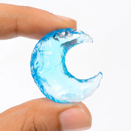 Fantastic Top Grade Quality Opalite Crescent Moon Shape Cabochon Loose Gemstone For Making Jewelry 27 Ct 30X28X9 mm V3532