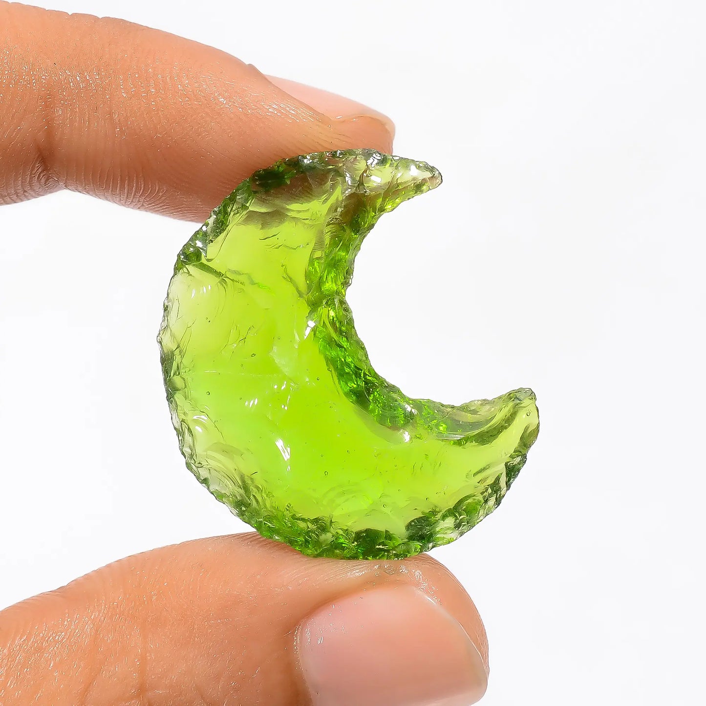 Unique Top Grade Quality Opalite Crescent Moon Shape Cabochon Loose Gemstone For Making Jewelry 23 Ct. 28X24X8 mm V-3545