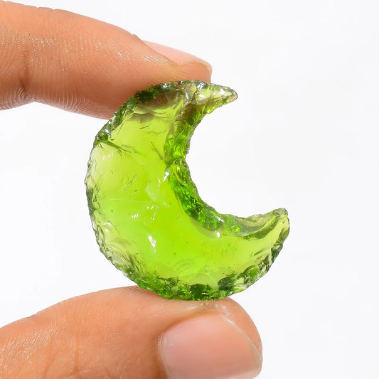 Unique Top Grade Quality Opalite Crescent Moon Shape Cabochon Loose Gemstone For Making Jewelry 23 Ct. 28X24X8 mm V-3545