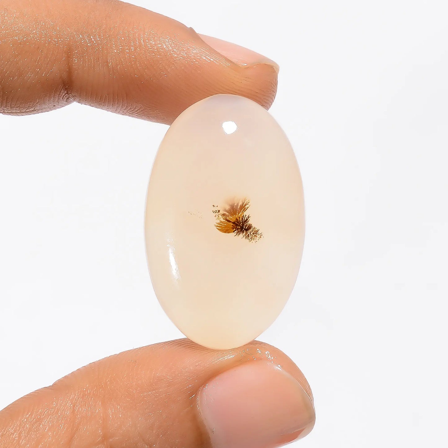 Classic Top Grade Quality 100% Natural Dendrite Shajar Agate Oval Shape Cabochon Loose Gemstone For Making Jewelry 29 Ct. 29X18X6 mm V-3553