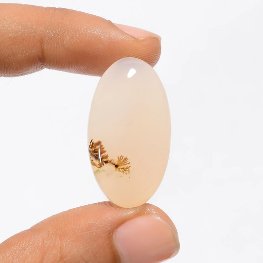 Exclusive Top Grade Quality 100% Natural Dendrite Shajar Agate Oval Shape Cabochon Loose Gemstone For Making Jewelry 25 Ct 30X16X6 mm V-3556