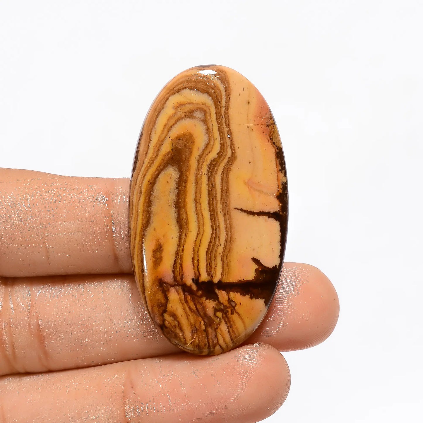 Outstanding Top Grade Quality 100% Natural Australian Picture Jasper Oval Shape Cabochon Loose Gemstone For Making Jewelry 55 Ct. 44X24X5 mm V-3615