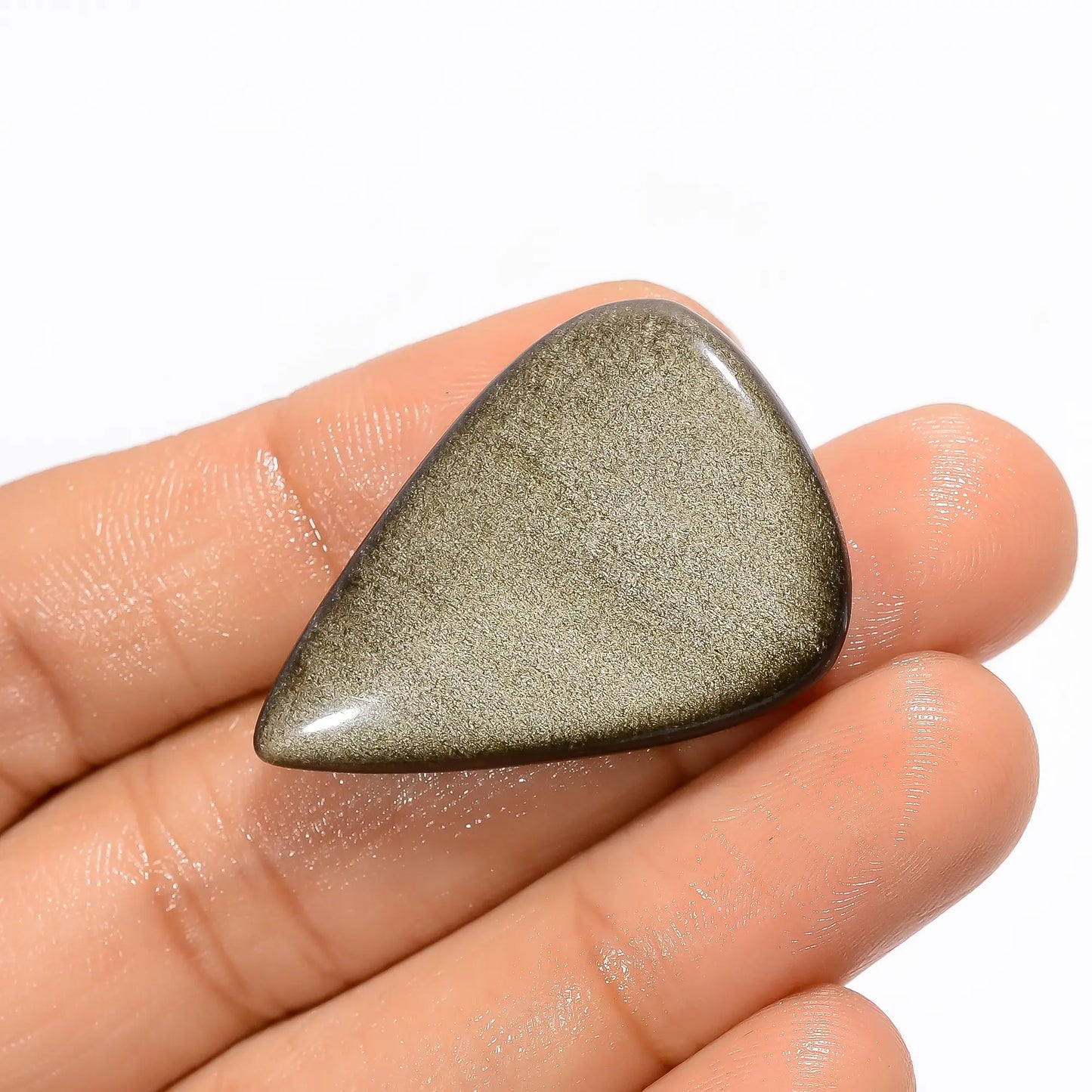 Stunning Top Grade Quality 100% Natural Golden Sheen Obsidian Pear Shape Cabochon Loose Gemstone For Making Jewelry 25.5 Ct 33X23X5 mm V-3668