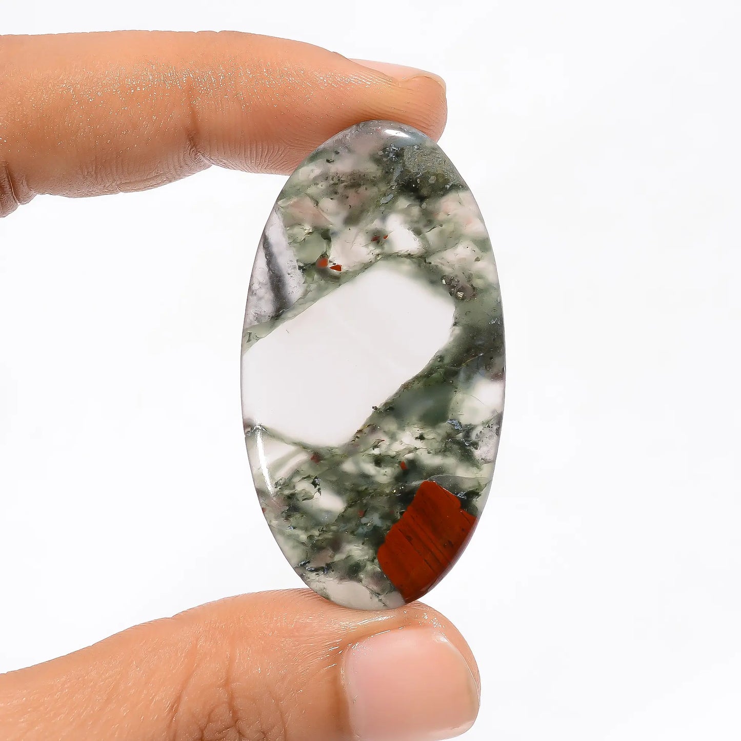 Splendid Top Grade Quality 100% Natural African Bloodstone Oval Shape Cabochon Loose Gemstone For Making Jewelry 36 Ct. 46X25X3 mm V-3691