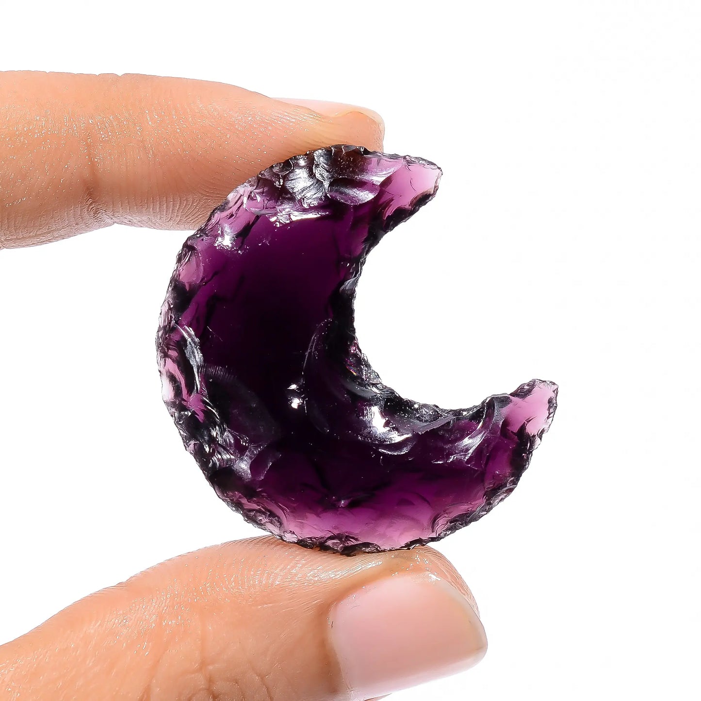 Supreme Top Grade Quality Opalite Druzy Crescent Moon Shape Cabochon Loose Gemstone For Making Jewelry 38.5 Ct 34X30X9 mm V3744