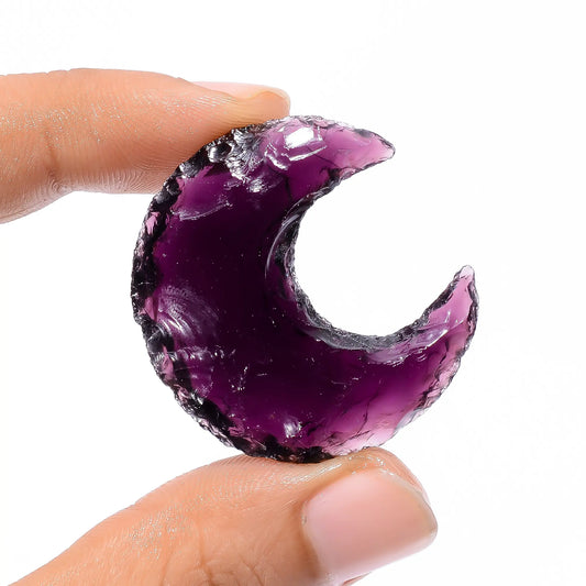 Terrific Top Grade Quality Opalite Druzy Crescent Moon Shape Cabochon Gemstone For Making Jewelry 38.5 Ct. 35X33X7 mm V-3746