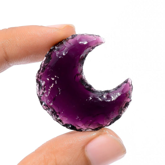 Wonderful Top Grade Quality Opalite Druzy Crescent Moon Shape Cabochon Gemstone For Making Jewelry 34.5 Ct. 33X30X7 mm V-3748