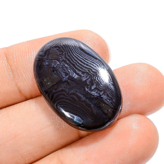 Unique Top Grade Quality 100% Natural Psilomelane Oval Shape Cabochon Loose Gemstone For Making Jewelry 23.5 Ct. 26X17X5 mm V-3771