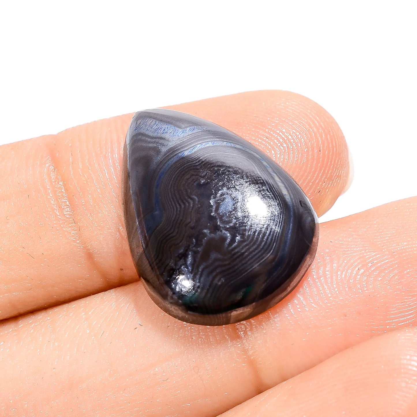 Attractive Top Grade Quality 100% Natural Psilomelane Pear Shape Cabochon Loose Gemstone For Making Jewelry 15.5 Ct. 21X15X5 mm V-3774