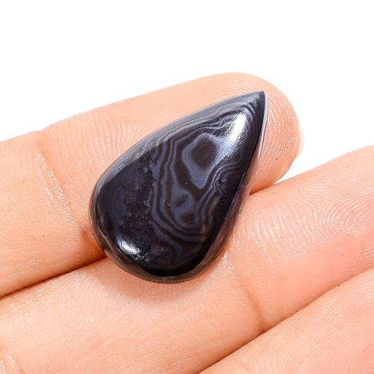 Awesome Top Grade Quality 100% Natural Psilomelane Pear Shape Cabochon Loose Gemstone For Making Jewelry 15 Ct. 22X14X5 mm V-3775