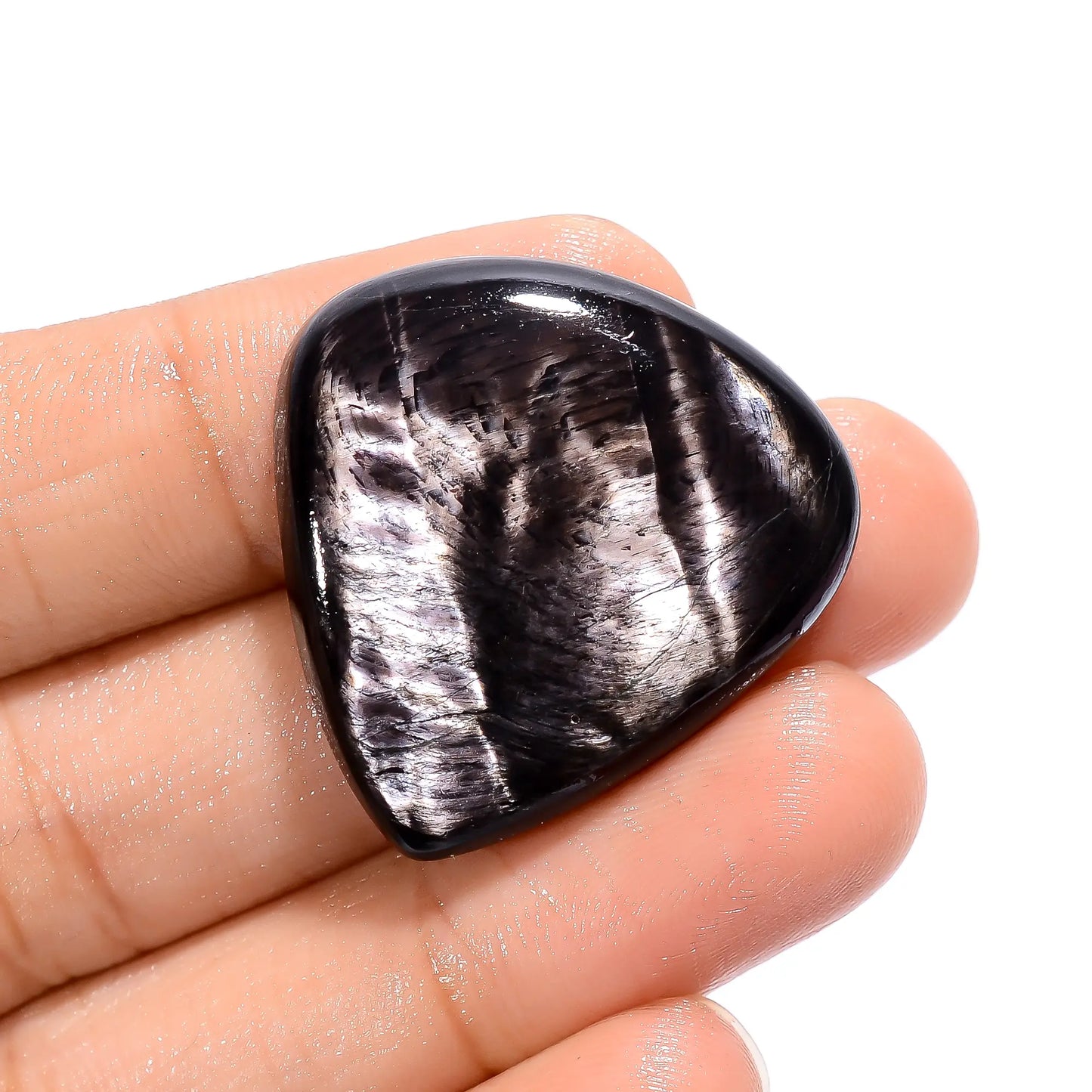 Incredible Top Grade Quality 100% Natural Hypersthene Heart Shape Cabochon Loose Gemstone For Making Jewelry 53.5 Ct. 29X28X6 mm V-3785