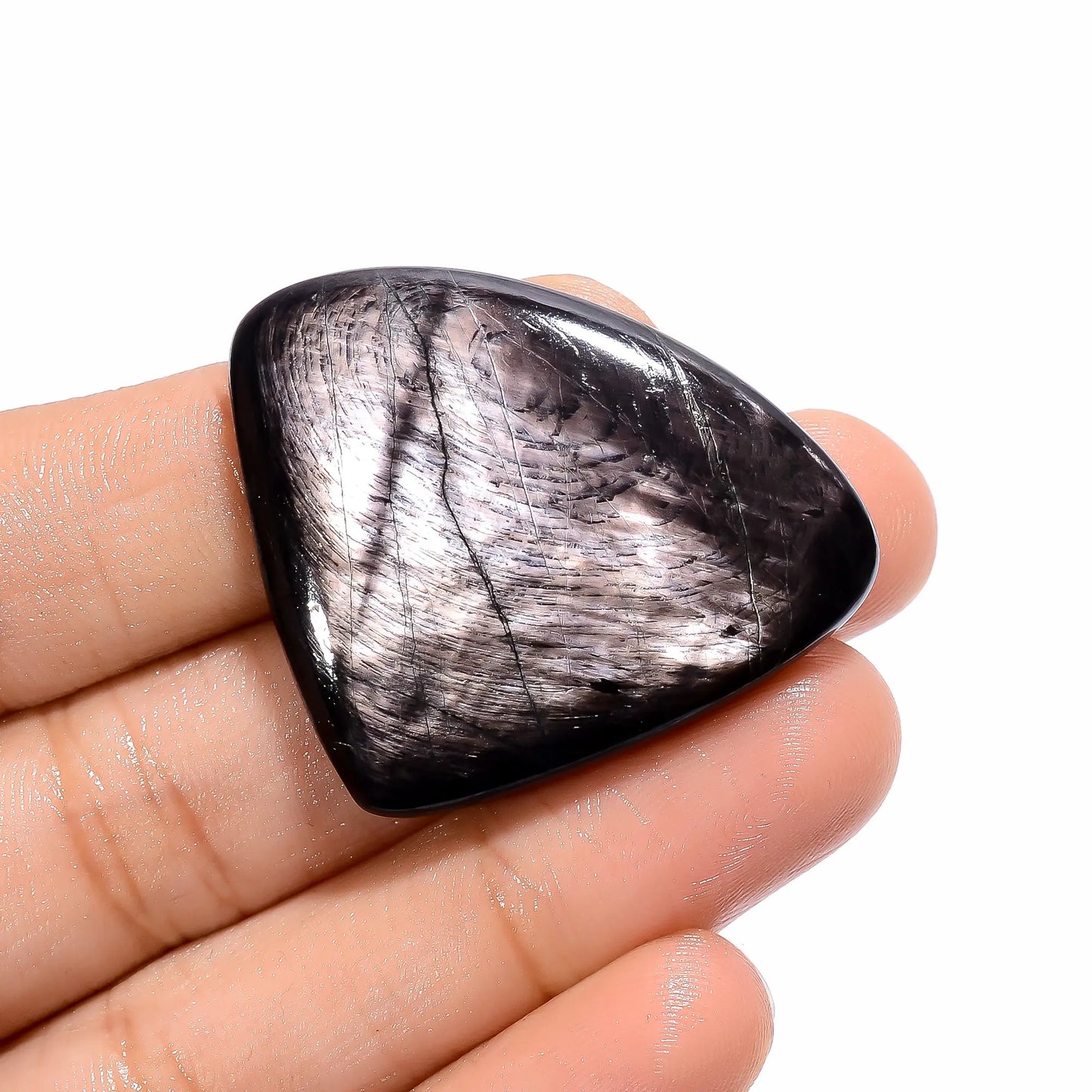 Splendid Top Grade Quality 100% Natural Hypersthene Heart Shape Cabochon Loose Gemstone For Making Jewelry 65 Ct. 31X38X6 mm V-3789