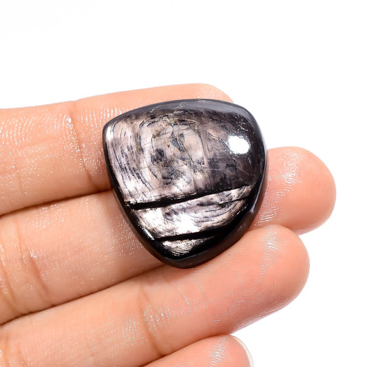 Stunning Top Grade Quality 100% Natural Hypersthene Heart Shape Cabochon Loose Gemstone For Making Jewelry 45.5 Ct. 26X26X6 mm V-3791