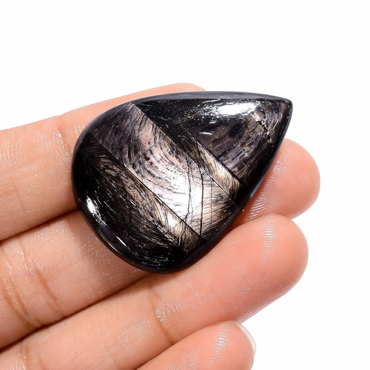 Wonderful Top Grade Quality 100% Natural Hypersthene Pear Shape Cabochon Loose Gemstone For Making Jewelry 52.5 Ct. 36X27X5 mm V-3796