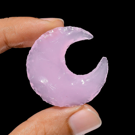 Wonderful A One Quality Opalite Druzy Crescent Moon Shape Cabochon Gemstone For Making Jewelry 30 Ct. 33X33X6 mm V-3822