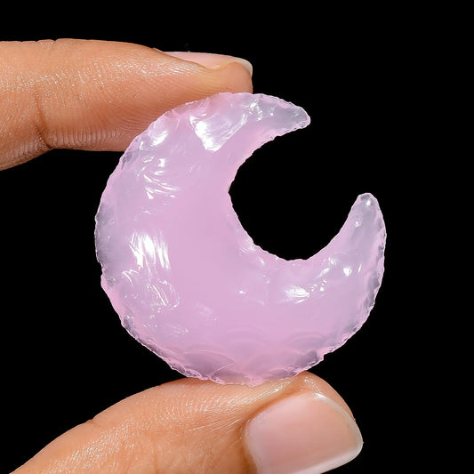 Fabulous Top Grade Quality Opalite Druzy Crescent Moon Shape Cabochon Gemstone For Making Jewelry 34 Ct 33X31X7 mm V3832