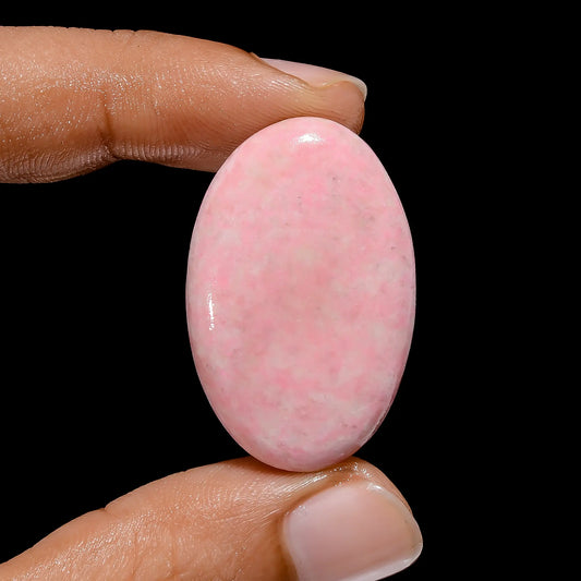 Supreme Top Grade Quality 100% Natural Pink Thulite Oval Shape Cabochon Loose Gemstone For Making Jewelry 38 Ct. 34X22X5 mm V-3843